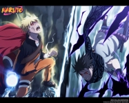 Naruto Volpe Eremita vs Sasuke Mangekyou Sharingan